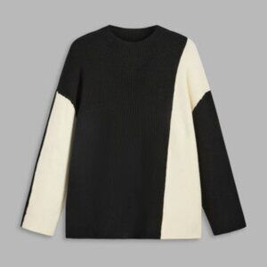 NWT Cider Boxy Black and White Sweater